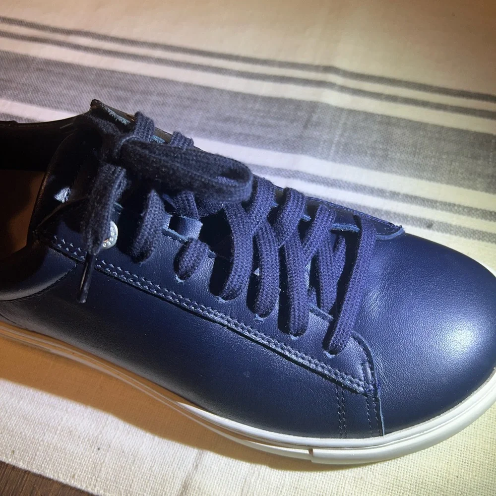Birkenstock midnight BLUE Bend low leather shoes, sneakers, women size 38 or 7.5 - Picture 2 of 13